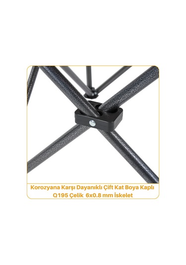 Kingcamp Lotus Comfort Konforlu & Takviyeli Kamp Sandalyesi Black Siyah