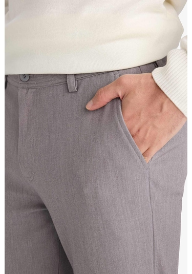 Defacto Taılored Fıt Düz Paça Her Yöne Esneyen Pantolon C7508ax26spgr96 Gri-gr96