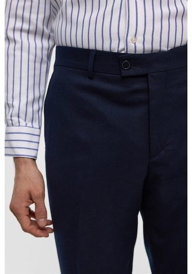 Süvari Lacivert Regular Düz Pantolon Lacivert