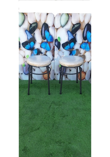 2'li Tabure Statık Ayaklı Krem