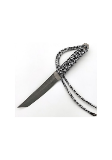 Valkyrie Aus 5a Outdoor Paracordlu Kamp Bıçağı Beyaz - Siyah