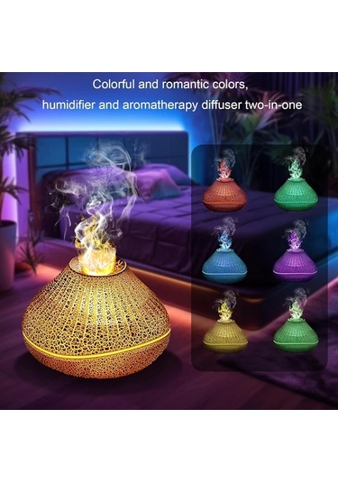 Techbloom Crack Black 160ml Vibrant Volcano Aroma Difuzor 7 Renk Degisen Otomatik Kapanisli Esansiyel Yaglar Icin Genis Alanlarda