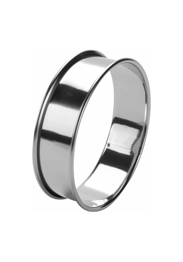 Sointeresting Çift Rulo Tart Halkaları, İngiliz Muffin Halkaları Profesyonel Çörek Halkaları 4'lü Set Gümüş