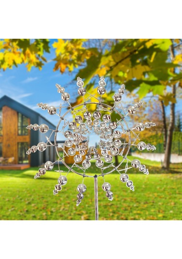 Yunboo Rüzgar Gücüyle Dönen Metal Bahçe Dekorasyonu - 31 Cm Çapında Parlak Rüzgar Gülü