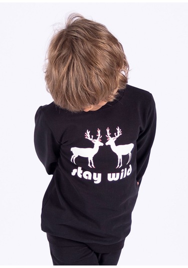 Yılbaşı Özel Siyah Uzun Kollu Unisex Tshirt Siyah