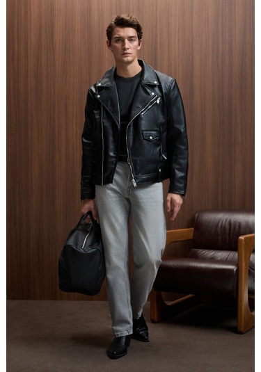 VAREX Erkek Yuvarlak Yaka Basic Slim Fit Triko Antrasit Kazak