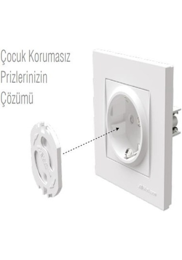 Şahnet Prizmatik Çocuk Koruma Kapağı Beyaz 10 Adet