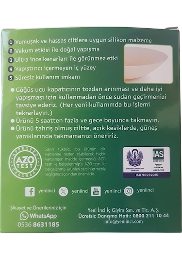 Yeni İnci Vakumlu Göğüs Ucu Bandı 0070 Ten