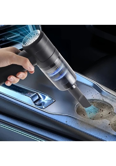 Gateesat Kablosuz El Tipi Araç Süpürgesi, Şarjlı Güçlü Emiş Ev Ofis Toz Toplayıcı Siyah