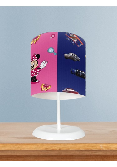 Mekta Home Bebek Ve Çocuk Odası Pembe Mavi Seksekli Abajur