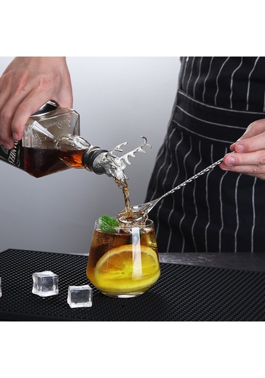 Moveevo Premium Çinko Alaşımlı Geyik Başlı Şarap Sürahisi - Hava Kilitli Silikon Ağız Diğer