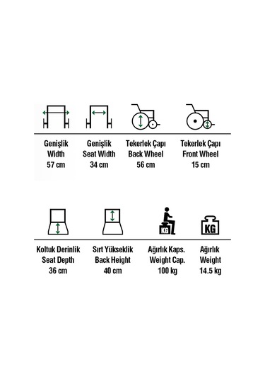 ﻿Whito Wheels Çocuk Katlanır Tekerlekli Sandalye