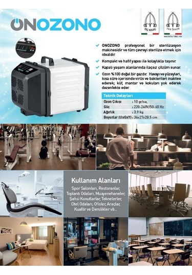 Tre  Spade  Onozono  Sterilizasyon  Makinesi  -  Ozonlama  Dezenfeksiyon