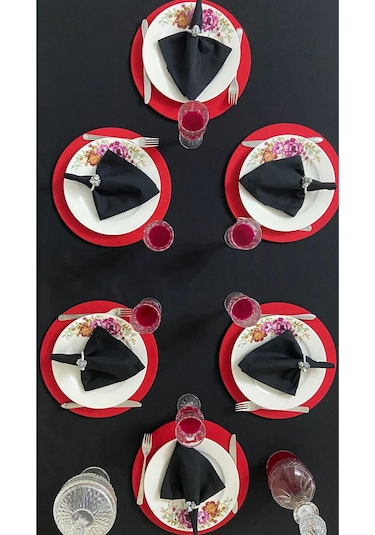 Sıvı Geçirmez Dertsiz Masa Örtüsü Siyah + 6 Peçete