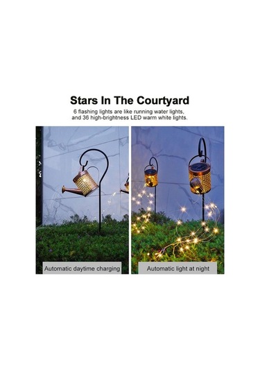 Novahub Led Güneş Şelale Işık, Su Geçirmez Bahçe Lambası, Asılı Avlu Dekorasyon, Noel Peyzaj Işığı, Topraklama Fişi Ile, S With Pole S With Pole