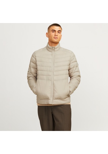 Jack&jones Sprint Puffer Colar Erkek Bej Dik Yaka Mont Bej