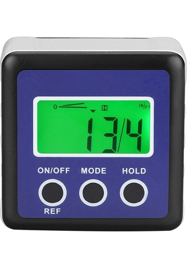 Pazly 3 Düğme Mini Hassas Manyetik Dijital Eğim Kutusu / Eğim Ölçer / İnklinometre Mavi Diğer