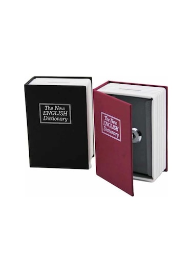 Kitap Görünümlü Gizli Kasa Büyük Boy Anahtarlı Kilitli Para Kasası