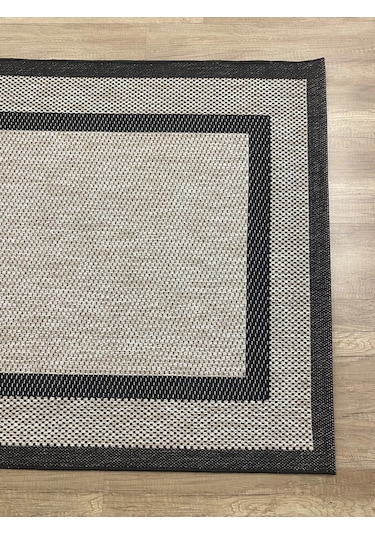 Hoom Rugs 1149 Bej Siyah Sisal Plus Jüt Halı Bej Siyah