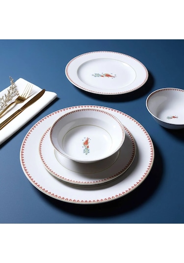 Güral Porselen Yonca 24 Parça Yemek Takımı 7014 Beyaz