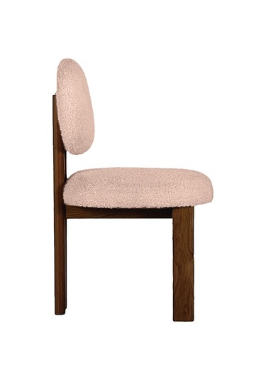 Coco İskandinav Teddy Natural Ahşap Bohem Sandalye Ceviz - Krem