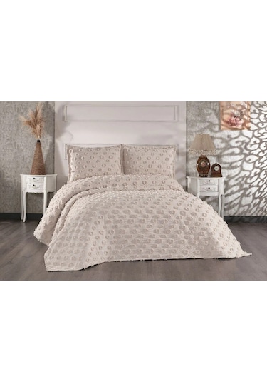 Hayal Çift Kişilik Yatak Örtüsü Bej