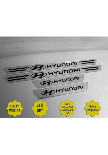 Hyundai Elantra İle Uyumlu Kapı Eşiği Koruyucu Ön - Arka 4'lü Set