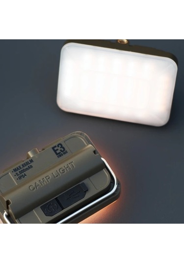 Xuweiwei Siyah Takım Rhemini Ultra Parlak 850 Lumens Tasinabilir Kamp Lambasi 6 Aydinlatma Modu 5000mah Pil Usb Sarj Ip54 Su Gecirmez Tripod Standi Sac Tokasi Bakır - Siyah