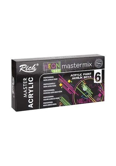 Rich Mastermix Akrilik Boya Neon Renkler 6x60cc
