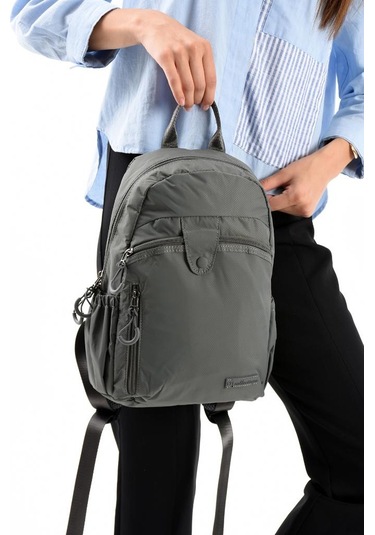 Unisex Sırt Çantası Paraşüt Kumaş Hafif Çok Cepli Yağmur İtici Kumaş 32 22 Cm 571 Collection Gri