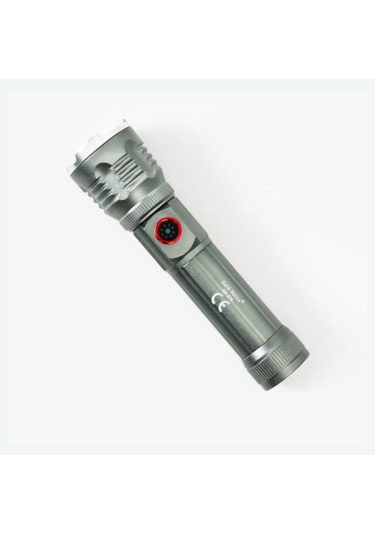 Gold Police GP-216 Şarjlı El Feneri Güçlü TG LED 2000 Lümen Gri