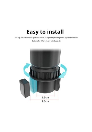 2'si 1 Arada Bardak Tutuculu Araç Telefon Tutucu Açı Ayarlanabilir Evrensel Basit Kurulum Otomobil Akıllı Telefon Tutucu Siyah