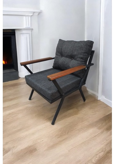 Pilocca Demonte Metal Tekli Bahçe Mobilyası, Antrasit, 60x60 Cm Antrasit