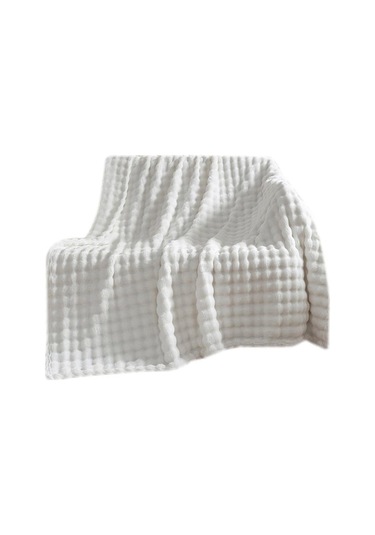 Novahub 70x100cm Tek Katlı Flanel Battaniye Basit Kalınlaştırılmış Kanepe Örtüsü Yeni Yatak Örtüsü Beyaz Beyaz