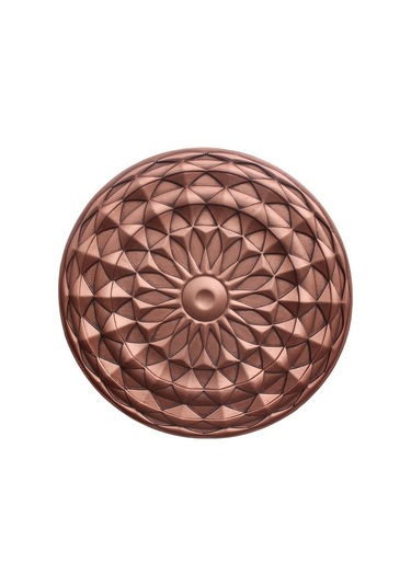 Geometrik Desenli Kabartmalı Oymalı Rölyef Tablo Duvar Dekoru Bakır