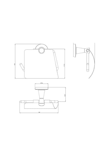 Serel Purity Tuvalet Kağıtlığı Kapaklı Altın Görünümlü 140113008a