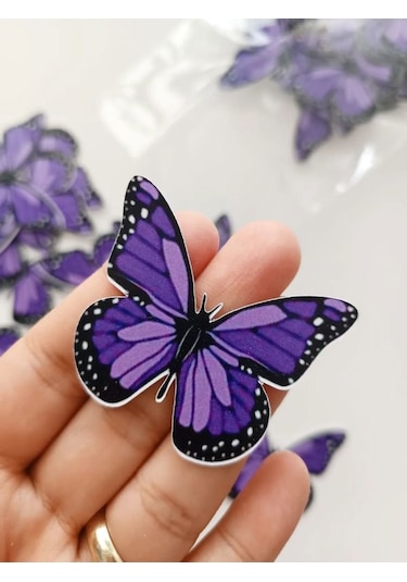 Kelebek Buketi İçin Parlak Kalın 220gr Fotoğraf Kağıdı Mor