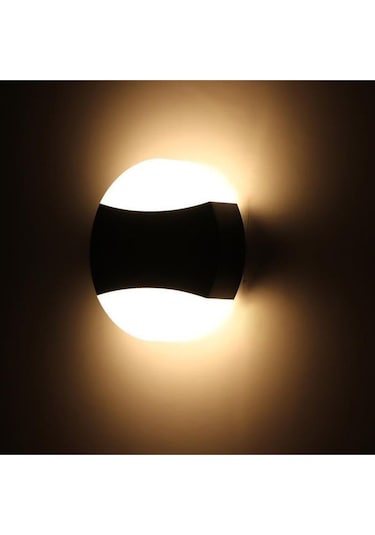 18 Watt Gün Işığı Ledli Bahçe, Balkon, Teras, Kamelya, Veranda, Banyo, Duvar Apliği, Led Armatür Siyah