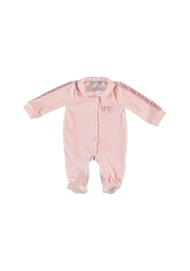 Monaroza Kız Bebek Omuz Detaylı Pembe Bebek Tulum 7578 001