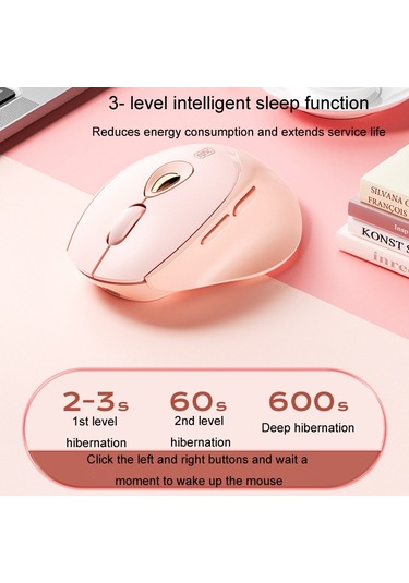 Inphic Dr801 2.4g Bluetooth 5.0 / 4.0 Kablosuz Fare Usb Üç Modlu Dilsiz Şarj Edilebilir Kızlar Ofis Ev Oyun Fare Pembe Diğer