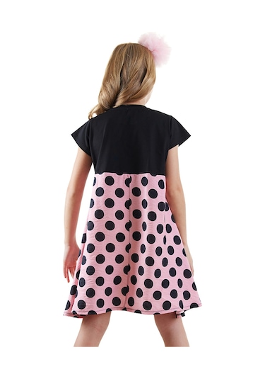 Denokids Havalı Kedi Kız Çocuk Elbise Renkli Çok Renkli