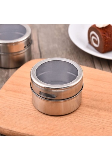 Pazly Paslanmaz Çelik Baharat Kavanozu Açık Hava Barbekü Gözenekli Döner Şişesi Manyetik Toz Geçirmez 3 Paket Gümüş Gümüş