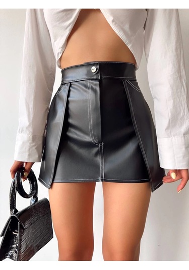 Kontrast Deri Etek Siyah W260015 Siyah