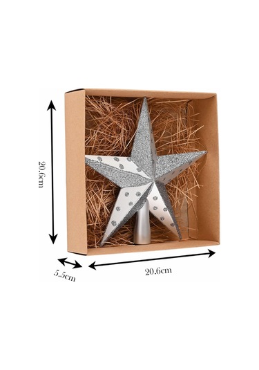 Karaca Home New Year Yılbaşı Yıldız Ağaç Başlığı Gümüş 153.09.01.1859