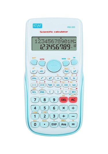 Kraf Hesap Makinesi Bilimsel Fonksiyonlu Hm-300 Bl Mavi
