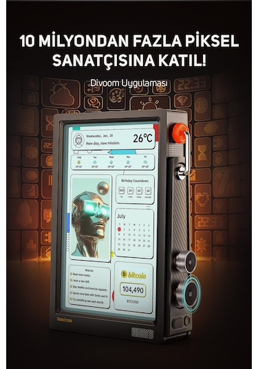 Divoom Times Frame 10.1 Akıllı Kişiselleştirilebilir Dijital Çerçeve, 64gb Siyah