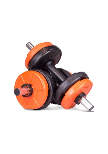 Dambıl Seti Turuncu-siyah 6 İn 1 Fitness Set 11 Kg