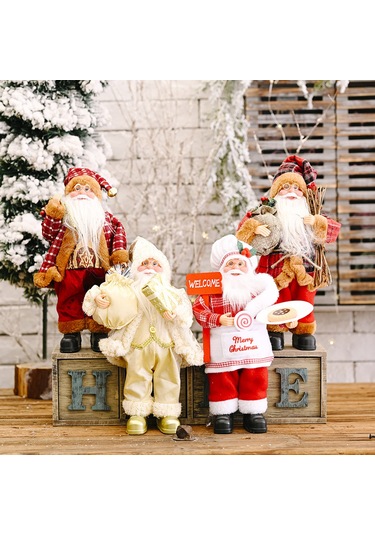 Neevoyu 30cm Noel Santa Figürü - Ev Restoran Dekorasyonu, Güvenli Yumuşak Malzeme, Noel Partileri İçin Kreatif Dekor