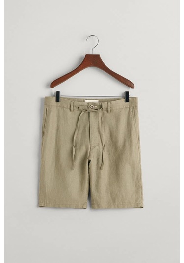 Gant Erkek Relaxed Fit Keten Şort - Yeşil Gri