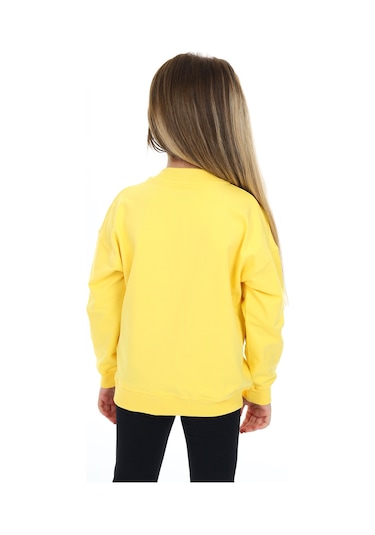 Toontoy Kız Çocuk Baskılı Hırka Koyu Sarı